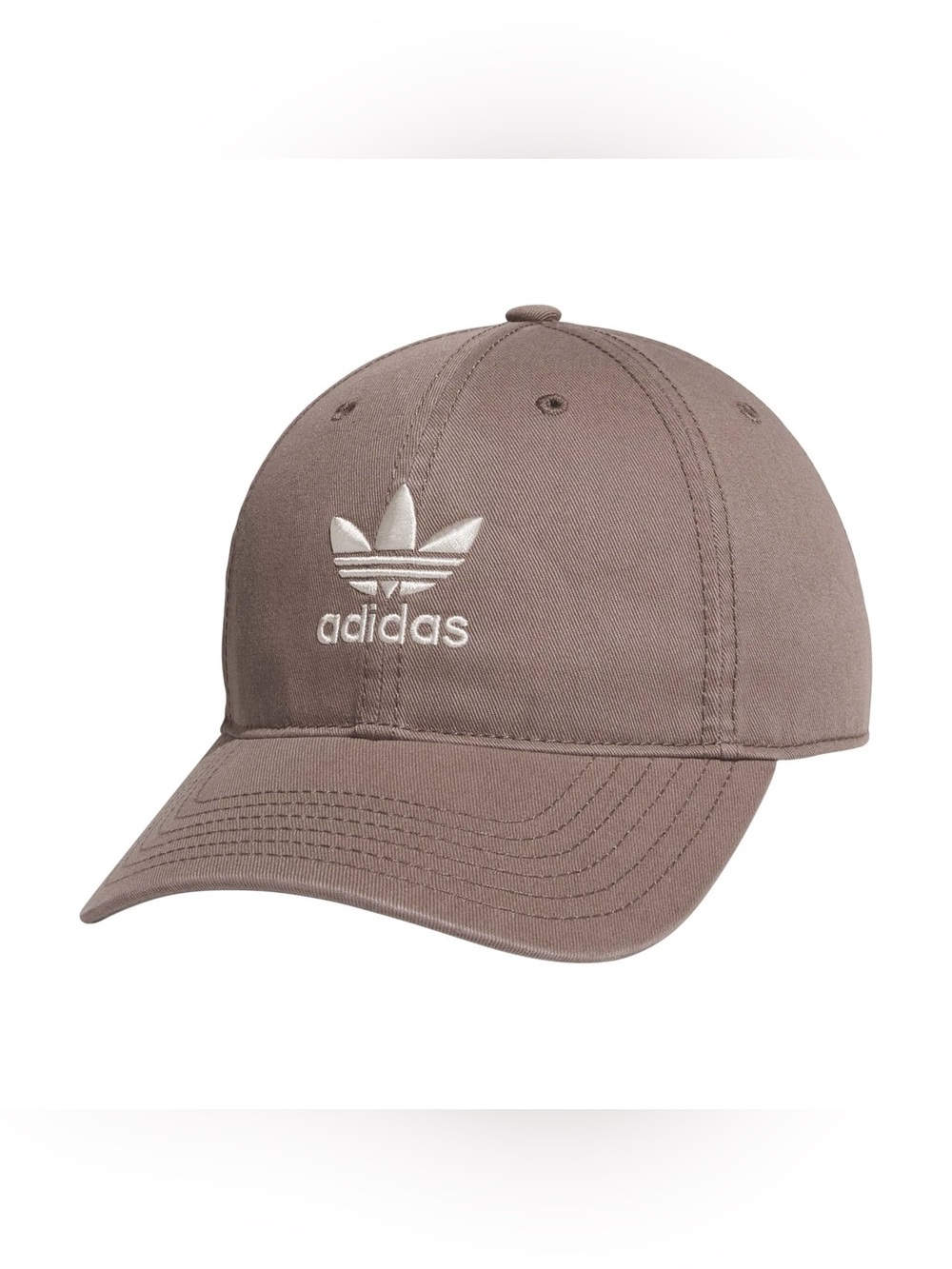 Adidas 100% Cotton Relaxed Strap Back Hat Trace Brown Sporty